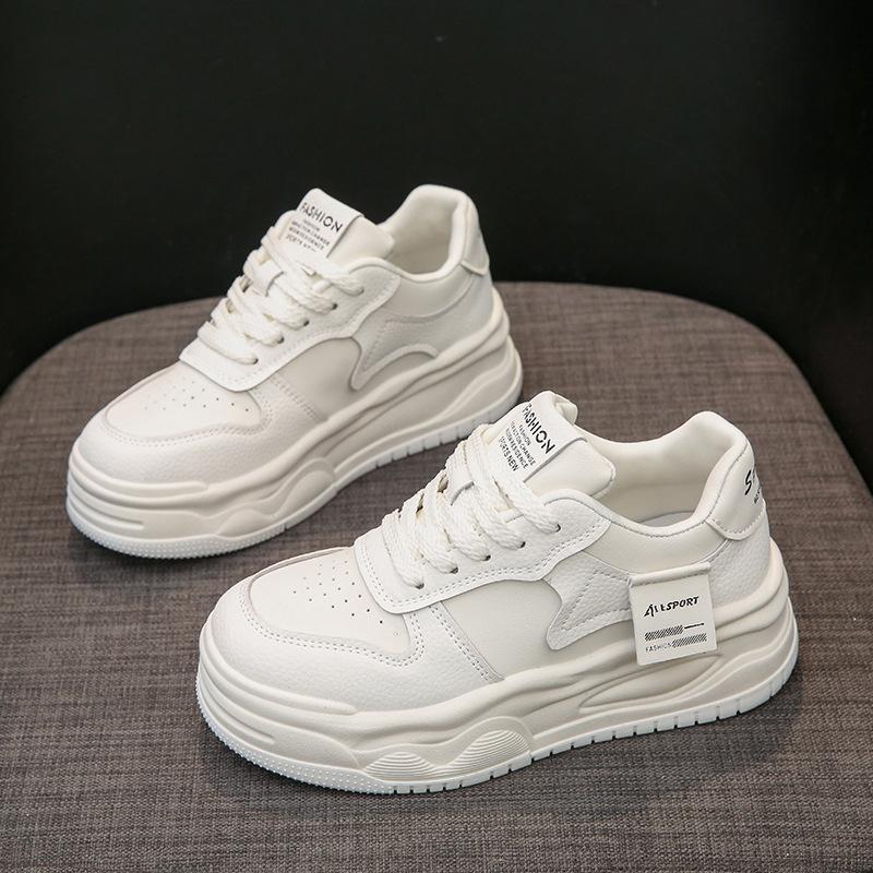 Foreign trade 2025 autumn new versatile thick baseplate shoes Korean version color matching white shoes casual sports shoes