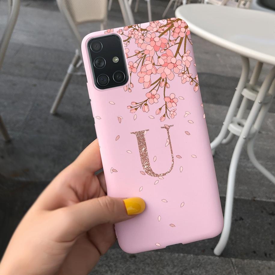 Silicone Case For Samsung Galaxy A51 Cover SM-A515F Fashion Letters Crown Soft TPU Phone Case For Samsung A31 A51 A71 Funda Capa