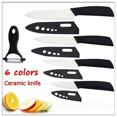 Set de cuțite din ceramică 5 buc 3" 4" 5" 6" inch + decojitor + huse Set de cuțite pentru fructe Cuțite de bucătărie Instrumente de tăiat