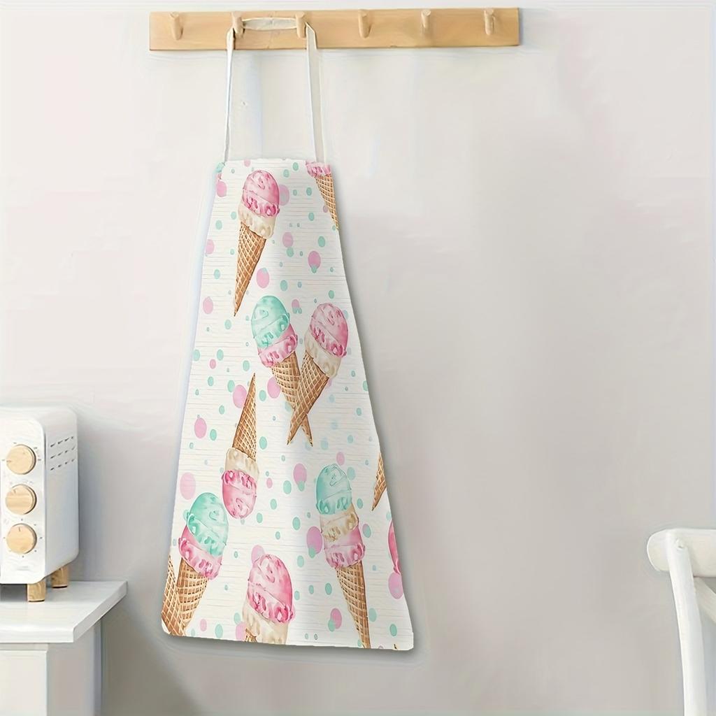 1pc Large Solid Color Background Romantic Heart Pattern Apron, Home Decoration Kitchen Wear, Sleeveless Durable Washable Unisex Cooking Apron,