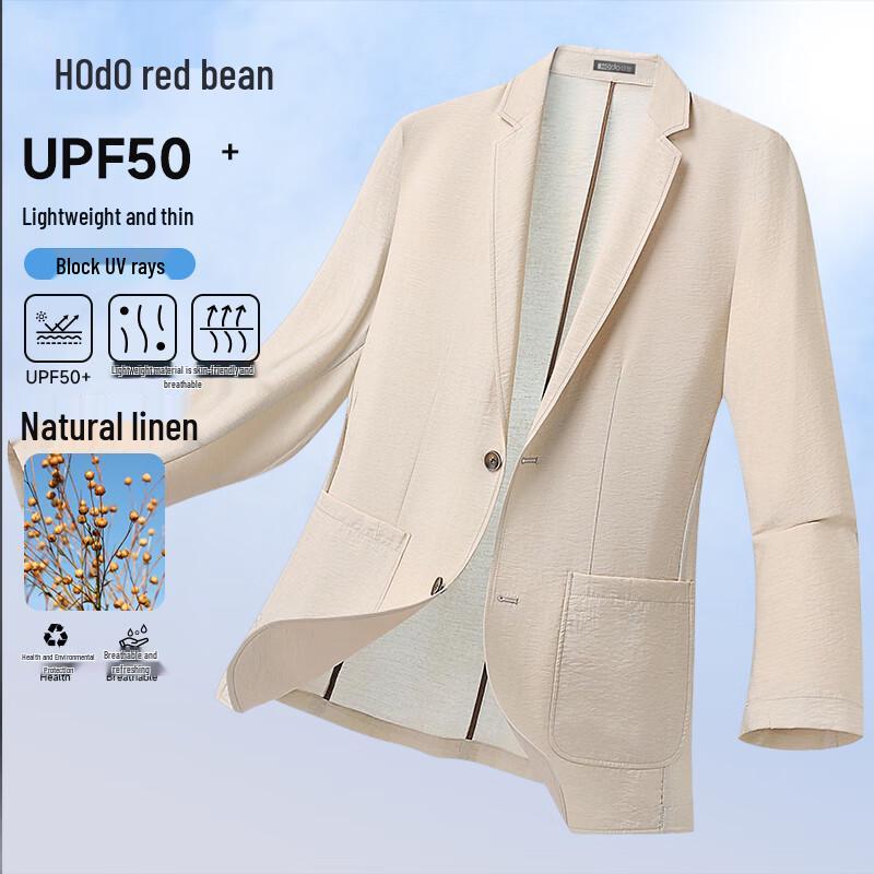 Hongdou Herren Leinenmischung UV-Schutz Sommerblazer