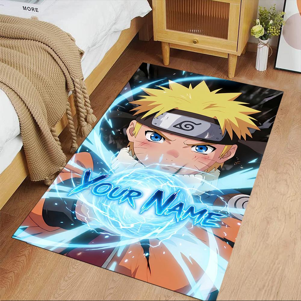 Naruto Character Customize Text Area Rug Perfect for Decorate Room Playrooms Study Room Dining Room Anti-slip Rug Anime Office Decor Wedding Party Gif