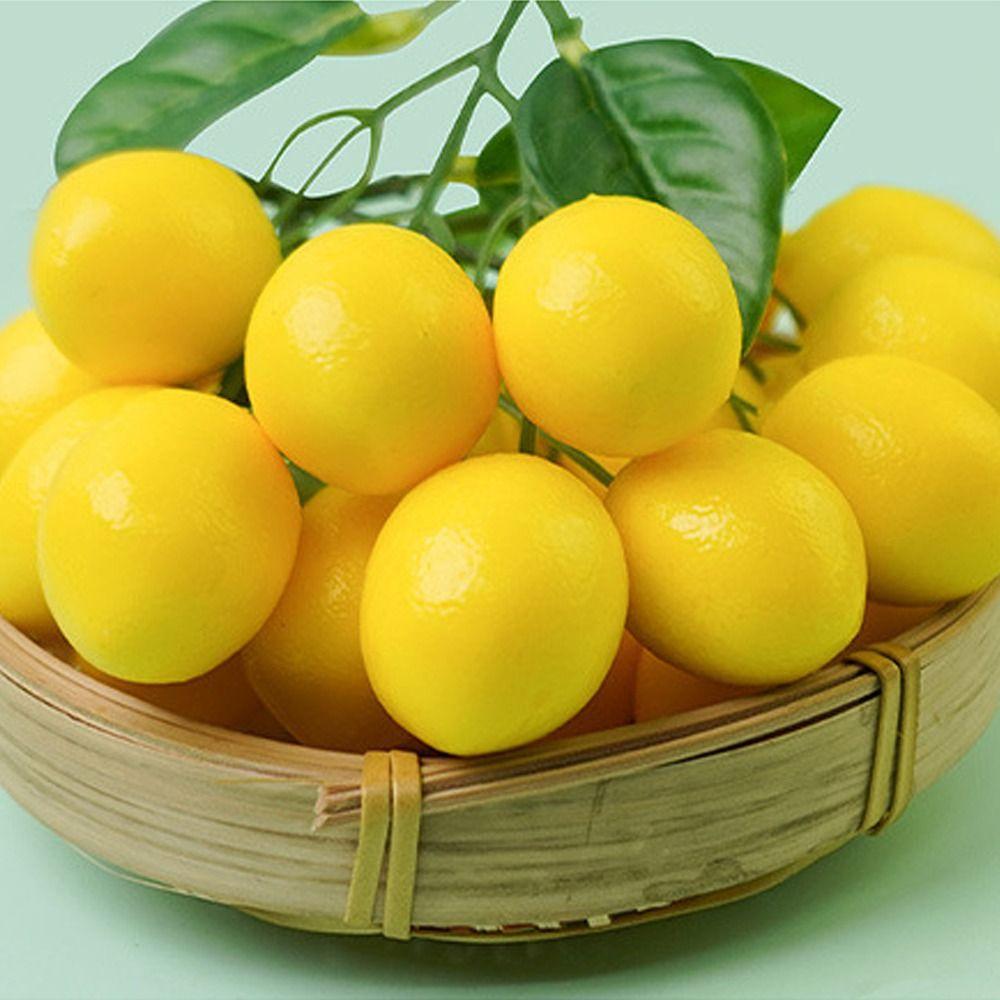 Handmade Artificial Lemons String Foam Elegant Simulation Lemon Branches DIY Lifelike Faux Lemon Home Table Party Decor