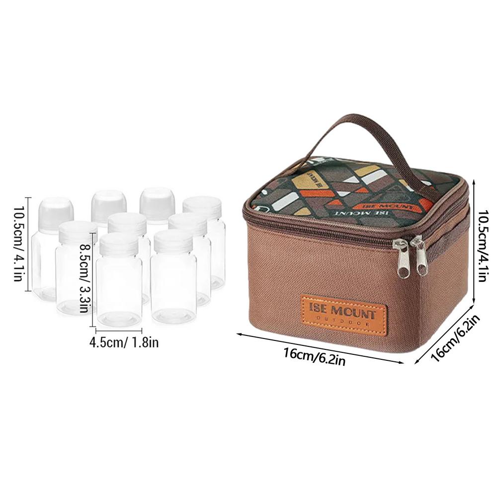 Set di bottiglie per condimenti da campeggio Borsa portaoggetti Bottiglia sigillante portatile per olio Porta sale e pepe Organizer per barattoli di condimenti Per BBQ Picnic
