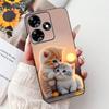 For Infinix Hot 30 Play 30i Hot30 4G Elegant Floral Cat Phone Case For Infinix Hot 30 30Play Hot30i Black Silicone Soft Cases