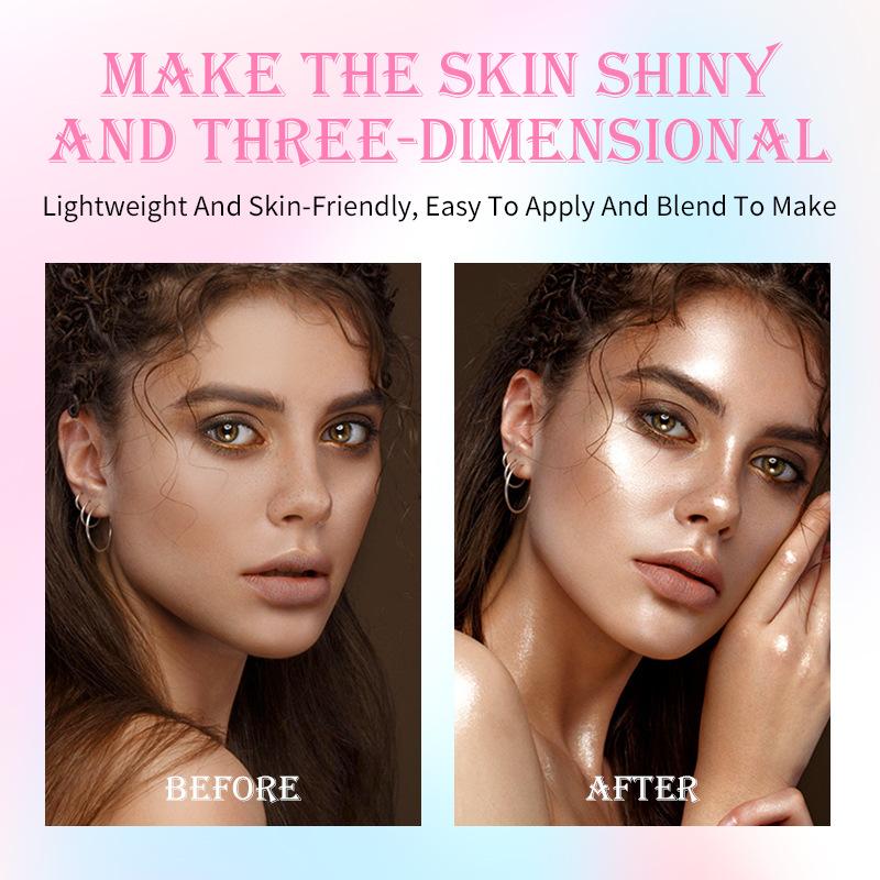 Bsimone 3D Face Brightening Highlighter Bar Cosmetic Face Contour Bronzer Shimmer Highlighter Stick Concealer Cream Makeup Tool