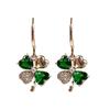 Green Lucky Four-leaf Clover Ear Buckle Niche Design Earrings Exquisite Fashion Joker Earrings