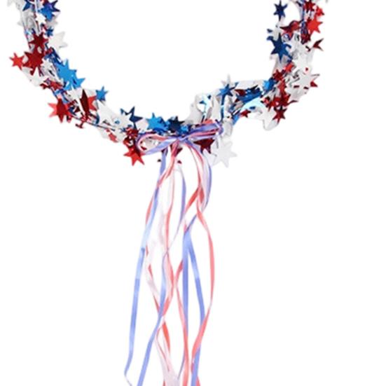 Glitter Star Headband, 4th of July Patriotic Party Celebration Tassel Headband, Women Masquerade Prom Festival Cocktail Hair Accessories
