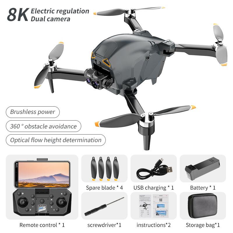 S177 8K Dual HD Camera Drone Professional Obstacle Avoidance 5G Brushless Motor Foldable Quadcopter Helicopter for Boy Gift Toys