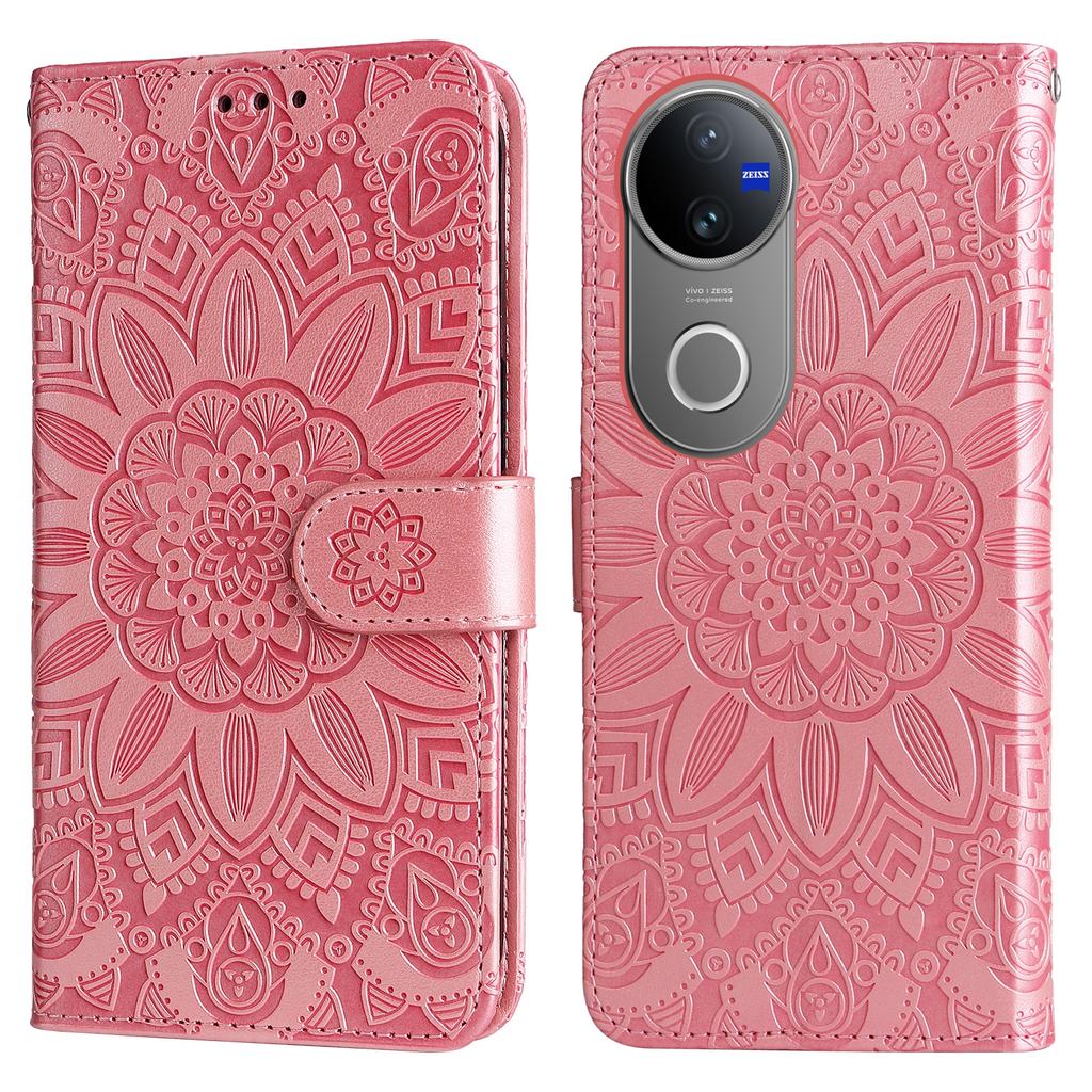 For Vivo V50 5G Case Sunflower Imprint Leather Wallet Phone Cover