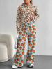 European and American Autumn and Winter Casual Long-sleeved Suit Women's Hooded Sweater Trousers Two-piece Set Retro Elements
