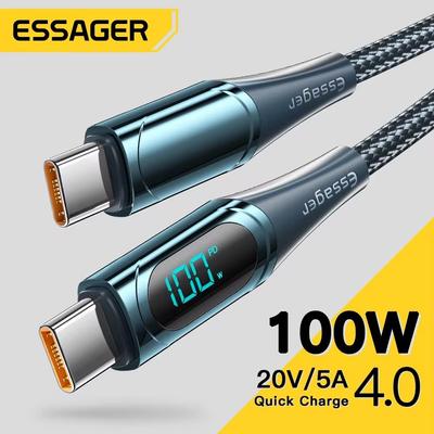 Essager 100W kabel USB C do USB typu C PD szybkie ładowanie 4.0 szybkie ładowanie dla Xiaomi Mi11 Samsung Macbook iPad USB-C przewód ładowarki