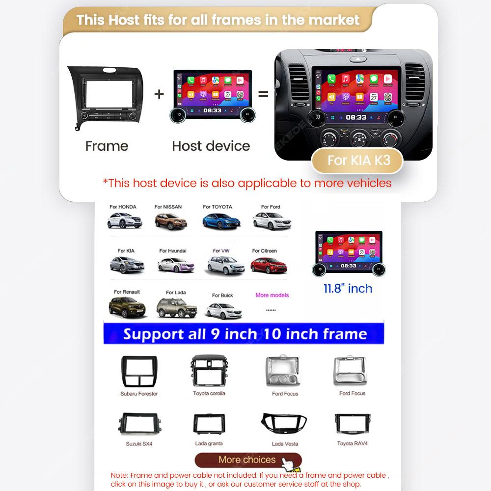 Navifly 11.8" 2K Screen Android Car Radio Autoradio 2 Din Universal Stereo WIFI GPS Multimedia Player For Nissan Toyota Kia VW