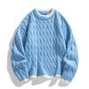 New Autumn and Winter Round Neck Sweater for Men Solid Color Loose Knitted