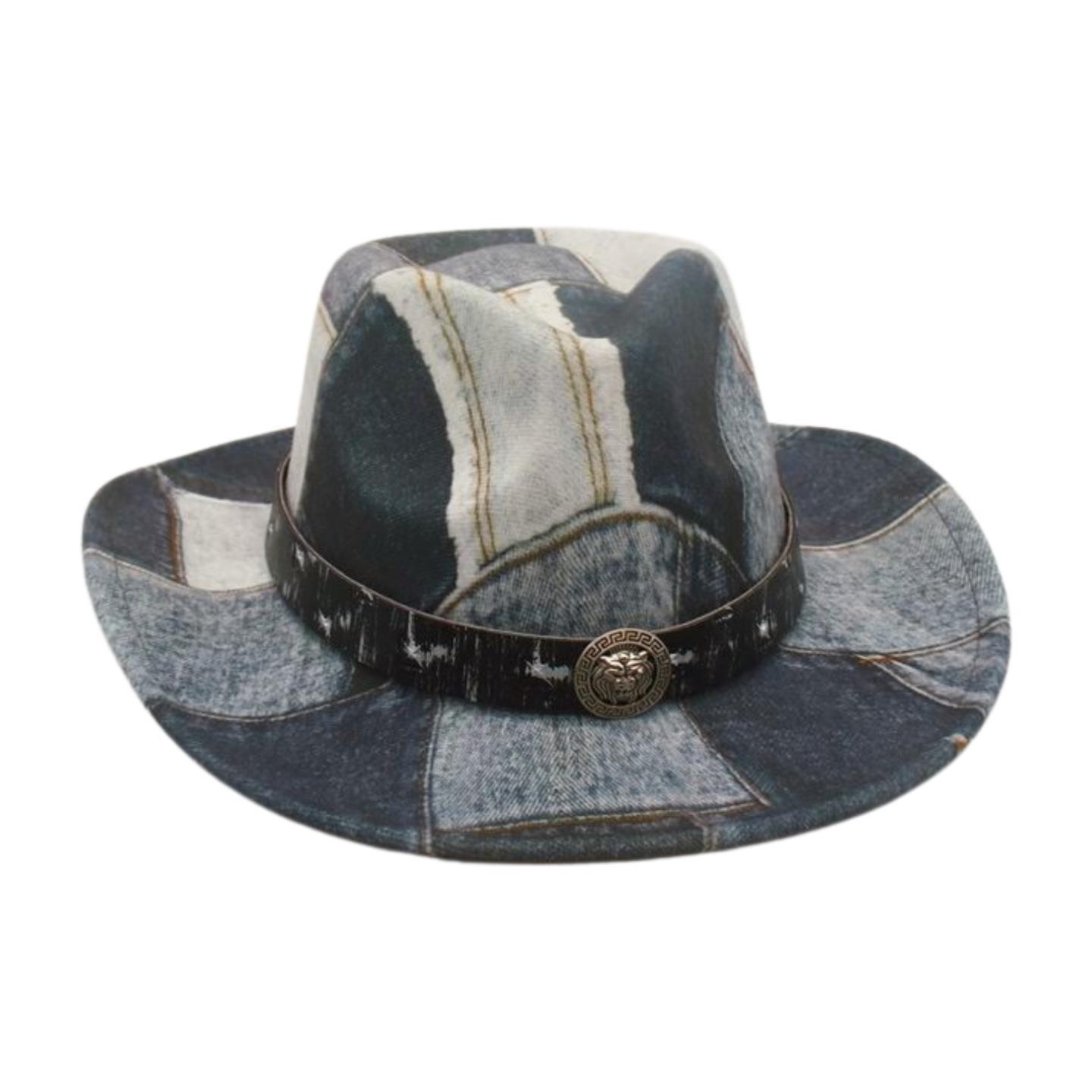 

Western Cowboy Hat Retro Retro Color Matching Peach Top Jazz Hat Mountaineering Top Hat [heart top] one size fits all