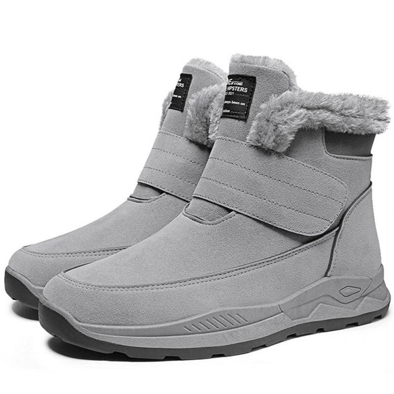

мода 2024 Ботинки мужские модные теплые зимние ботинки для мужчин удобные ботильоны для походов на открытом воздухе мужские зимние кроссовки плюшевая мужская обувь 39 серый