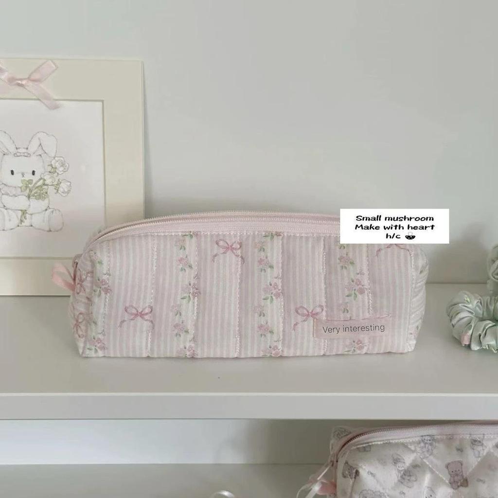 Japanese Floral Bear Pencil Case: Cute, Spacious, High-Quality Student Stationery Bag