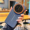 Metal Camera Lens Frame Buttons Vegan Leather Phone Case For Xiaomi 14 Ultra, Shockproof Protective Cover