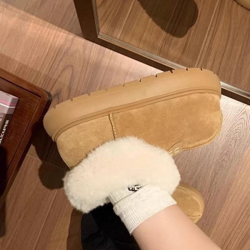 2024 Casual Fluffy Slippers Women's Home Flat Plush Designer Winter New Shoes Warm Thick Sole Ankle Boots