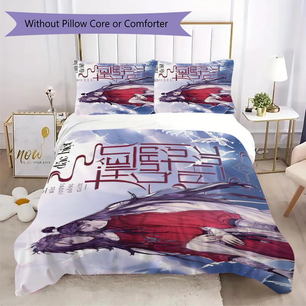 1PC Heaven Official's Blessing Bedding Quilt Set Quilt Cover Pillowcase Home Decoration  Gift (1 * duvet cover + 2 * pillowcase, without core)A2