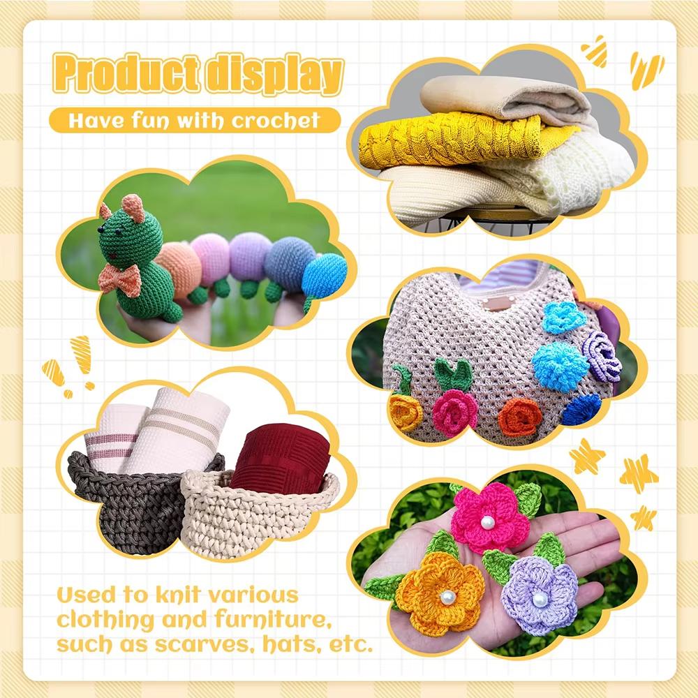 1Set Crochet Needles Set Crochet Hooks Kit Ergonomic Knitting Needles with Storage Bag DIY Hand Knit Tools