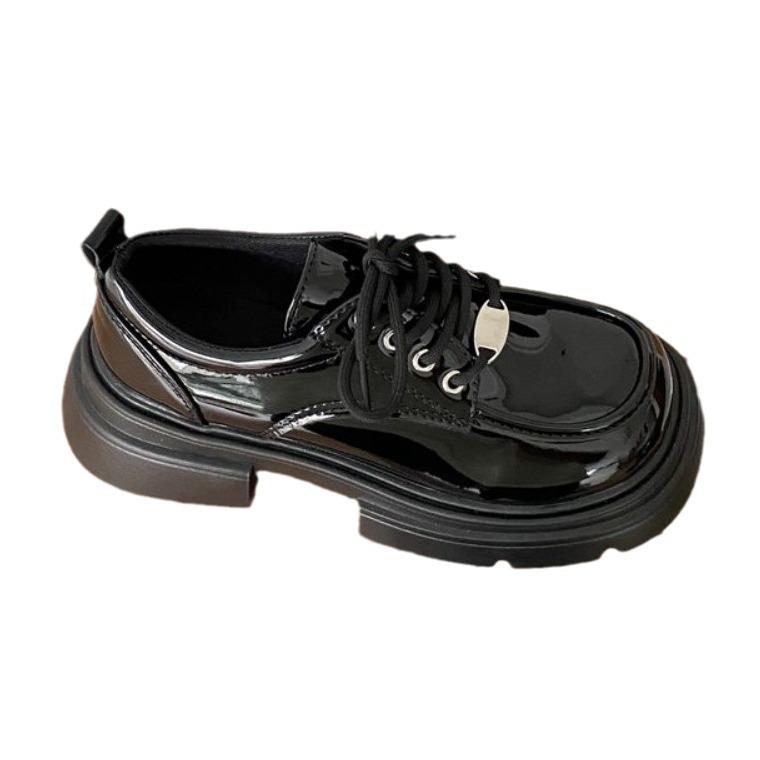 Versatile Skirt Black Platform Mary Jane Small Leather Shoes Women's 2025 New Autumn Round Head Retro Thick Heel Single Shoes