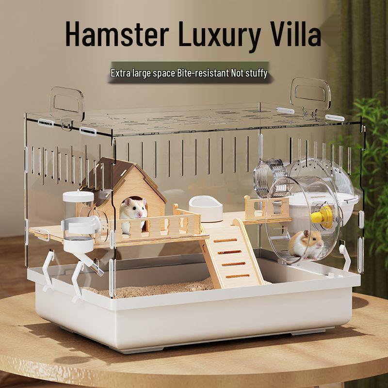 Golden Bear Acrylic Hamster Villa - Spacious Luxury Transparent Cage