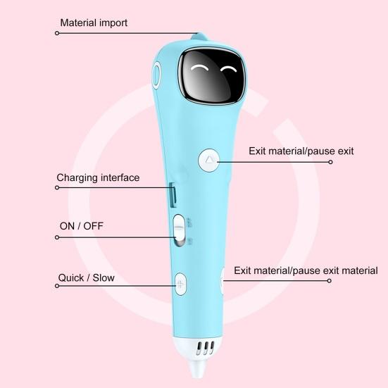3D Printing Pen Low Temperature Rechargeable DIY Children Wireless 3D Crafting Doodler for
