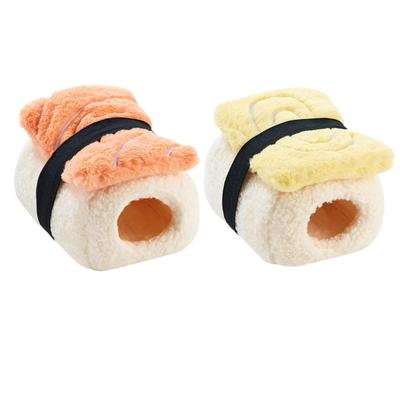 Niedliches Sushi-Form Haustierhaus Weiches Fleece Baumwolle Hamster Schlafhöhle Bett Für Winter Wärme Und Komfort Schutzort