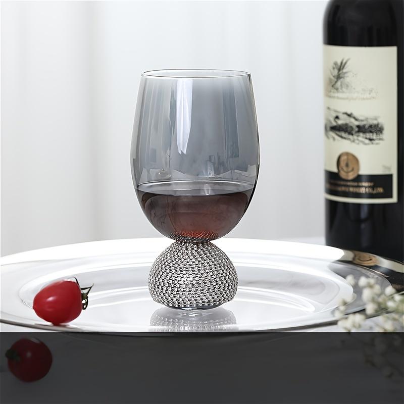 Luxus Stielloses Weinglas Becher Glaswaren Strass Rauchgrau Wiederverwendbar für Cocktails Rotwein Whiskey Glas Diamant Geschenke