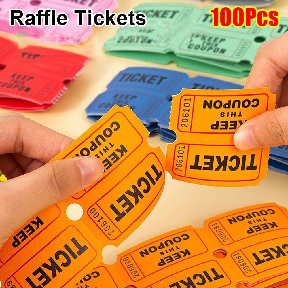 100Pcs For Classroom Raffle Tickets Drink Events Lottery Roll Durable Celebration Event Tickets