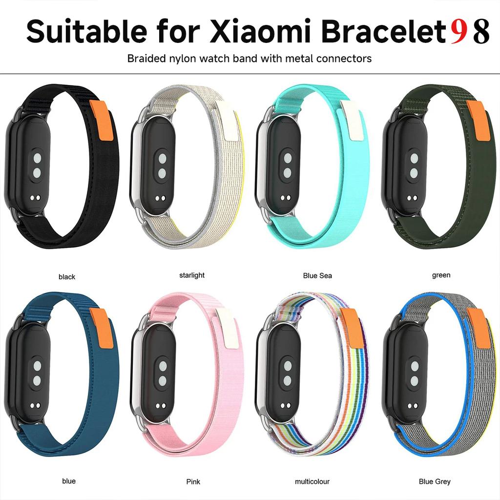 Nylon Strap For Xiaomi Mi Band 9 8 Smartwatch Wristband Replacement Bracelet Trail Loop Strap For Xiaomi Band9 8 Accessories