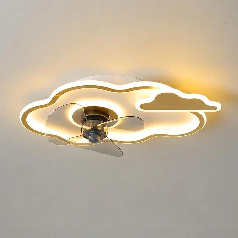 

Потолочный вентилятор Nordic для помещений, светильник Iron Golden Clouds, минималистичный вентилятор для детской спальни, светодиодное освещение, детский светильник 110 В 220 В 220V золотой