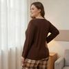 Large size button cardigan pajamas spring and autumn women's suit loose and simple long-sleeved trousers loungewear two-piece set