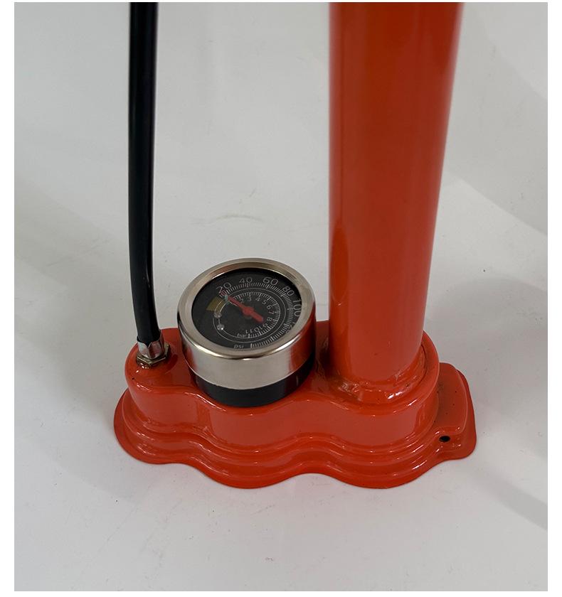 All-Steel Manual Inflatable Air Pump with Gauge and T-Handle for Bicycle and Outdoor Use