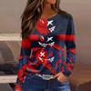 Women's Halloween Print Long Sleeve Top with Round Neck and Hem Slit for Casual Party Wear