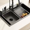 Black Kitchen Sink Drain Strainer Filter Replacement in Stainless Steel 78mm