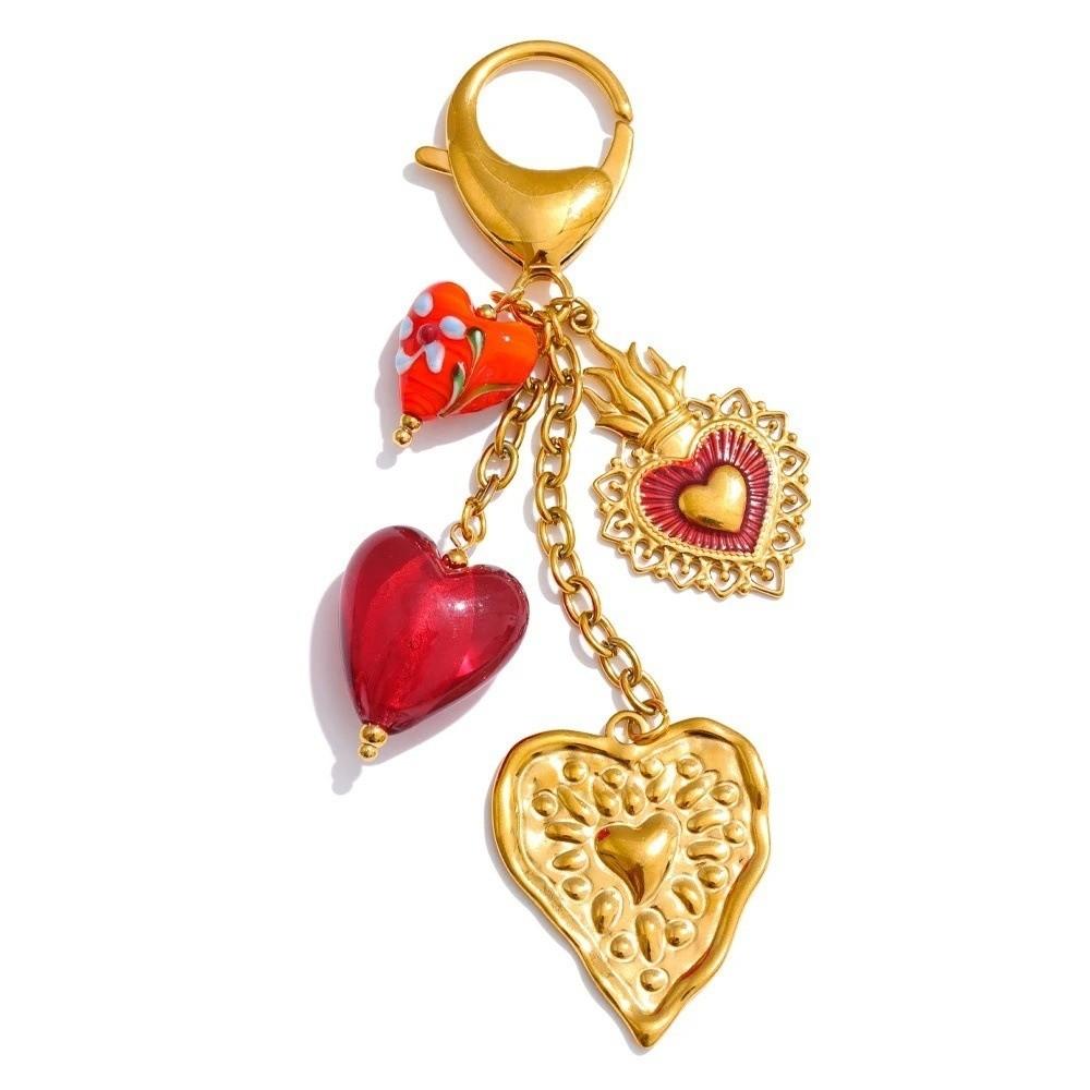 Stainless Steel Starfish Tassel Keychain Waterproof Versatile Bag Charm  Girls