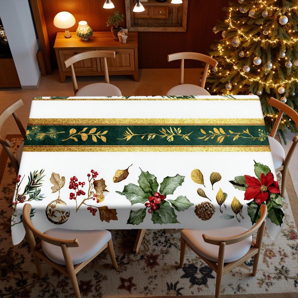 

Cute Christmas Pattern Tablecloth Restaurant Kitchen Tablecloth Living Room Home Decoration Rectangular Party Decoration 40x70cm