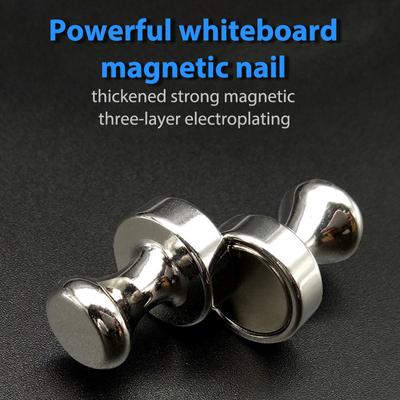 16Pcs Whiteboard Magnets Brushed Nickel Push Pin Strong Magnets Pin Magnet