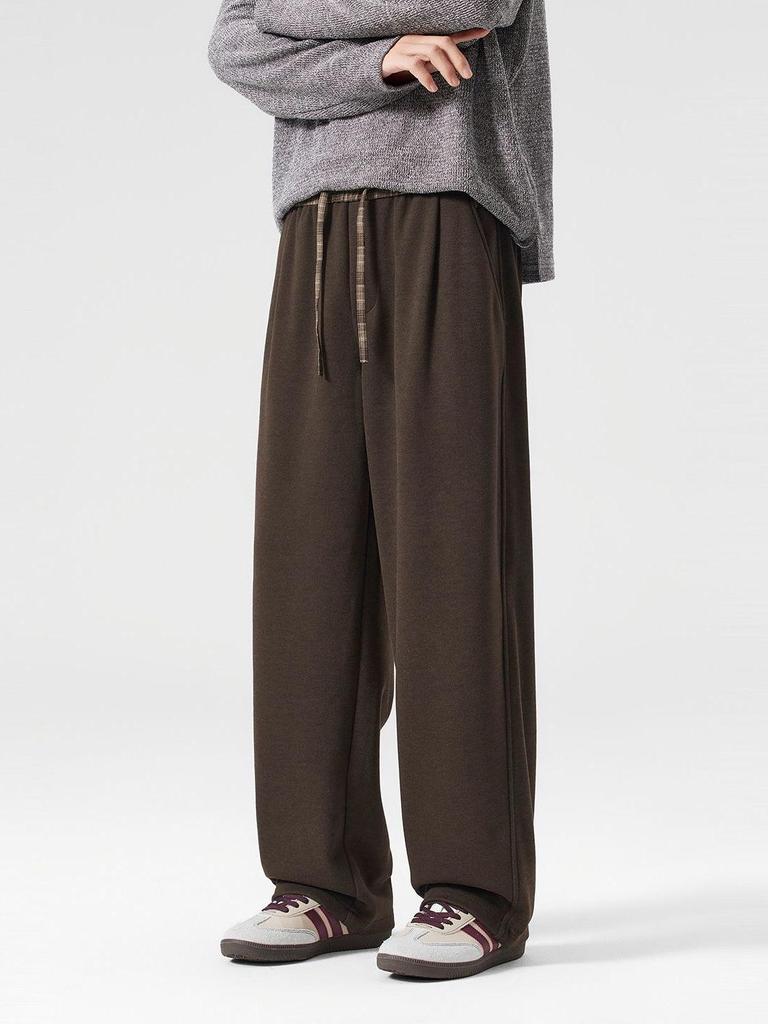 Men's New Warm Wide-Leg Wool Knit Sweatpants - Thick, Versatile, High-Street Casual Pants