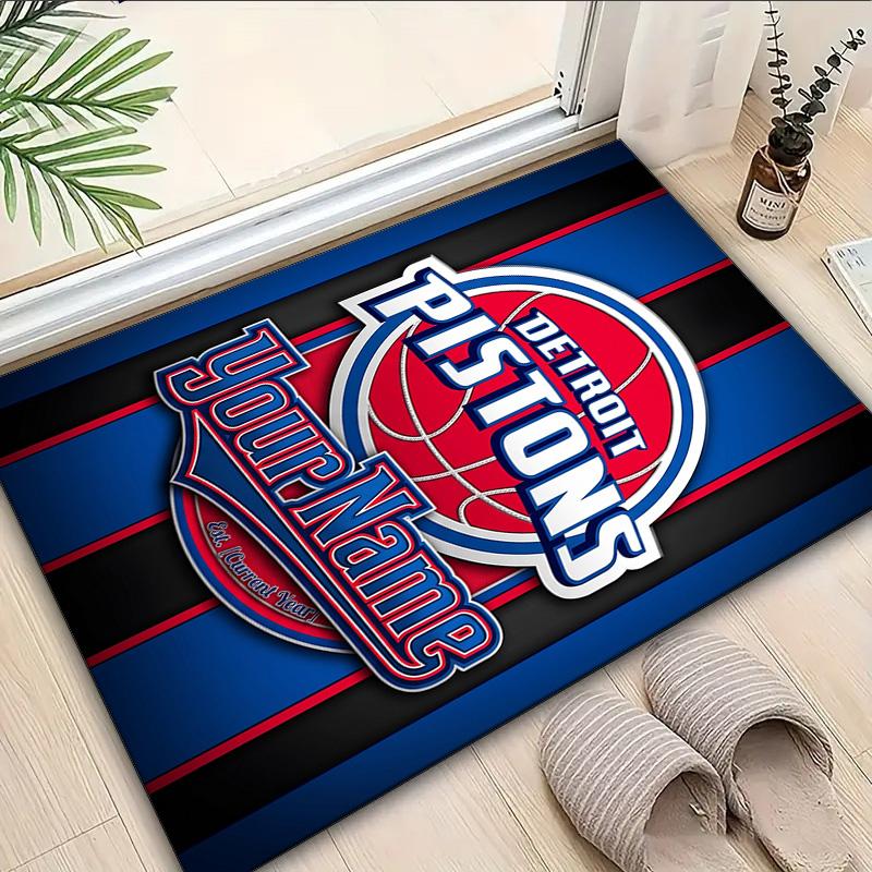 Custom Name Rug Detroit Basketball Art Area Rug Suitable for Indoor And Outdoor,Carpets for Homes, Offices,Living Rooms,Home Decor,Christmas Gift