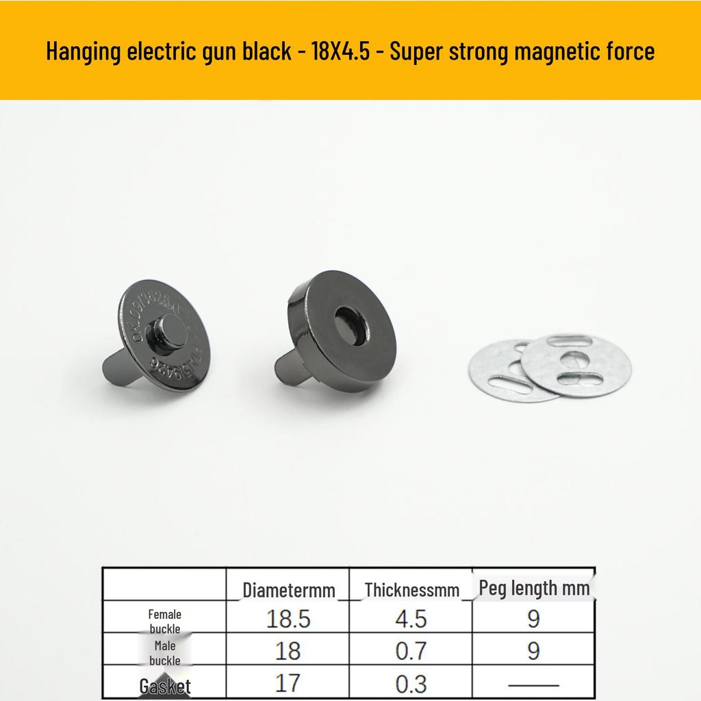 Triple Strength No-Sew Round Electroplated Magnetic Bag Buckle with Thickened Metal Pin