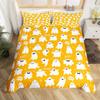 Cute Ghost Duvet Cover Halloween Theme Yellow Bedding Set Pumpkin Lantern Floral Ghosts Comforter Cover Polyester Quilt Cover