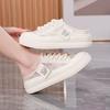 Mesh casual shoes for women in spring and summer 2025 new breathable board shoes with toe caps and no heels half drag women's