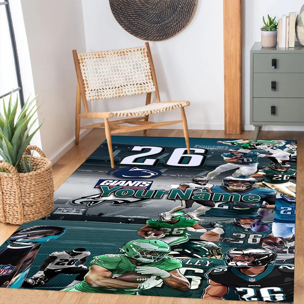 Philadelphia Eagles Customized Name Carpet Design For Game Room Dormitory Dining Room Balcony Antislip Rug Anime Office Decor