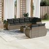VidaXL Garden Lounge Set with Cushions 9 Pcs, Patio Sofas, Patio Furniture Set, Outdoor Furniture, Grey 3221629