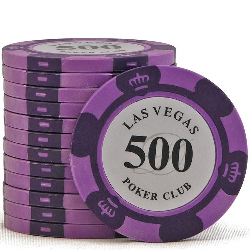 

10 шт./лот Глиняні фішки для покеру Лас-Вегас 14 г Набір монет для казино 40 мм монети Фішки для покеру Розваги Доларові монети Карткова гра Лас-Вегас 500 value 10pcs