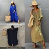 Solid Color Loose Rayon Beach Cover-up Robe - Swimsuit Sunscreen Shirt