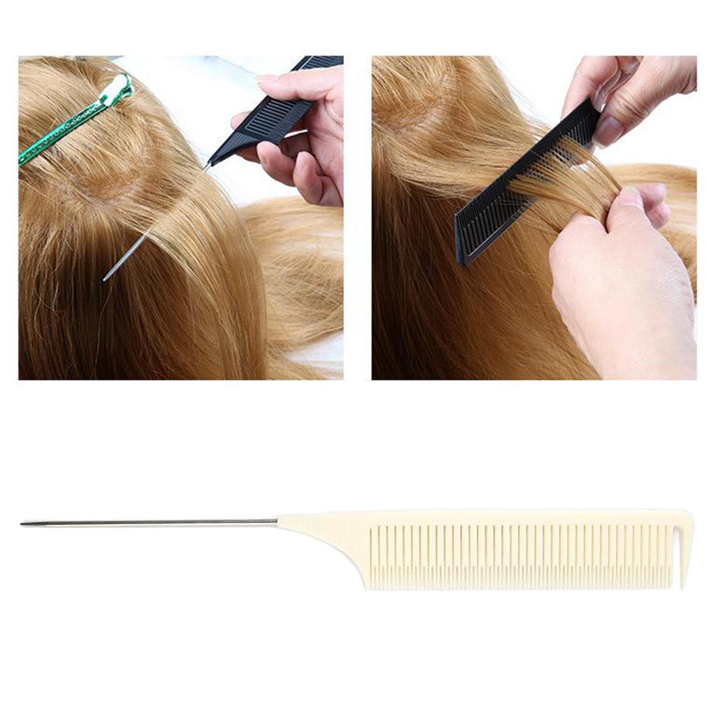 2x Professional Weaving Highlighting Foiling Hair Comb For Salon Beige